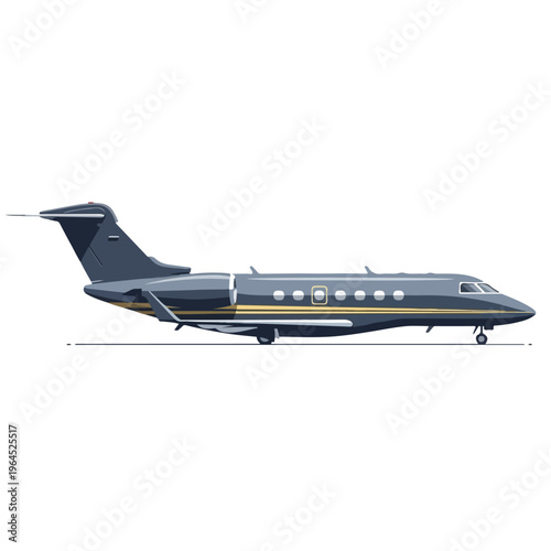 Private business jet airplane on white background