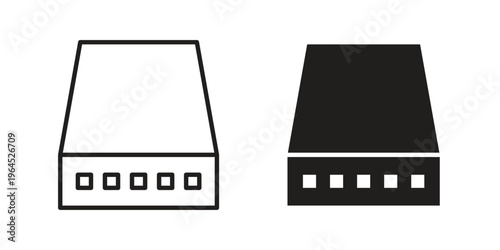 Network switch icons. Vector graphic. Editable vector stroke. EPS 10.
