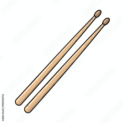 Pair of Wooden Drumsticks for Percussion Instruments and Music Practice