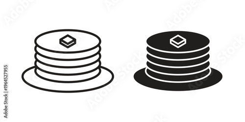 pancakes icons. Vector graphic. Editable vector stroke. EPS 10.