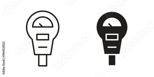 Parking meter icons. Vector graphic. Editable vector stroke. EPS 10.