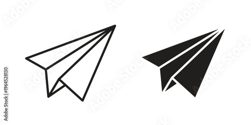 Paper plane icons. Vector graphic. Editable vector stroke. EPS 10.