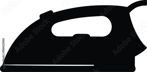 Laundry steam iron appliance flat vector silhouette icon