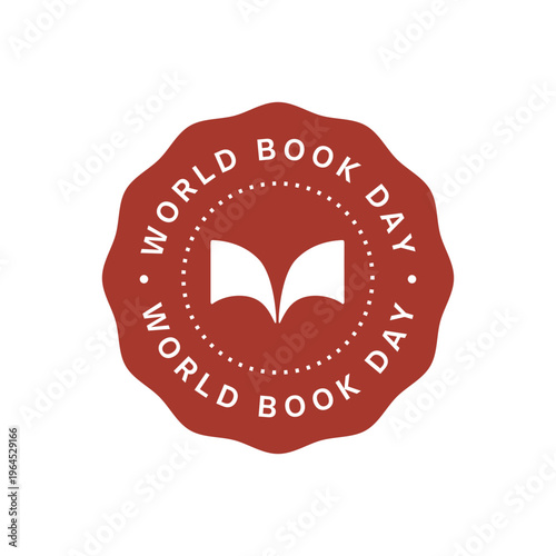 World book day round brown seal badge