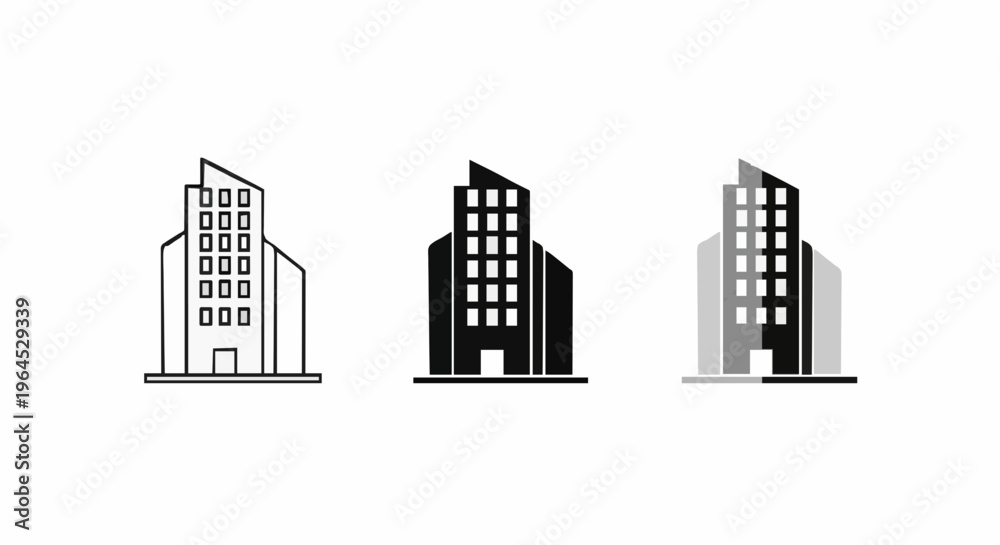 Obraz premium Simple Building Icons Set