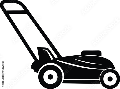 Lawn mower garden tool silhouette icon