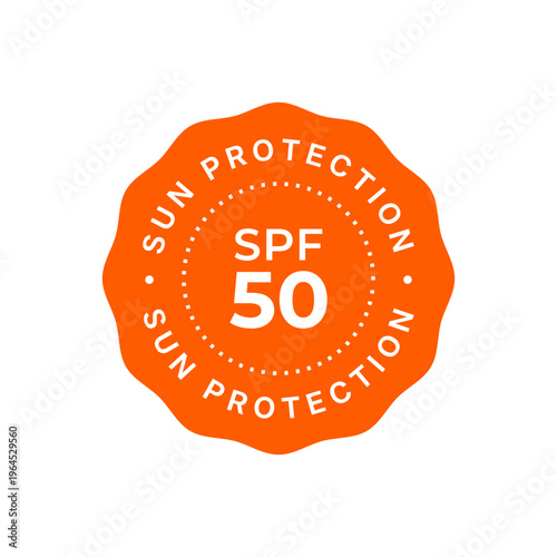 Spf 50 uv protection vecor badge