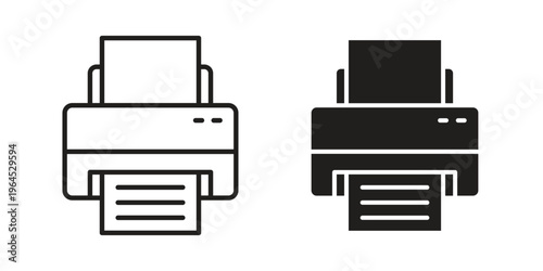 Print icons. Vector graphic. Editable vector stroke. EPS 10.