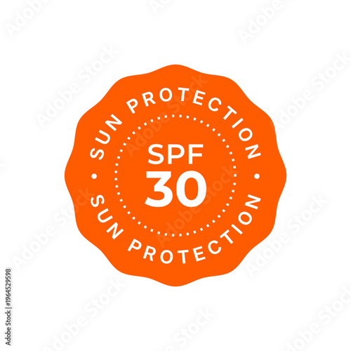 Spf 30 uv protection vecor badge