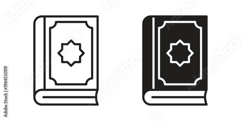 Quran book icons. Vector graphic. Editable vector stroke. EPS 10.