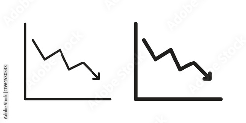Reduction chart icons. Vector graphic. Editable vector stroke. EPS 10.