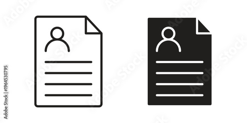 Resume icons. Vector graphic. Editable vector stroke. EPS 10.