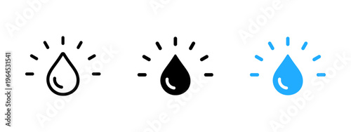 Pure water icon. Clean and fresh liquid drop symbol. Hydration and healthy drink sign. Wellness and refresh concept representing purity and drinking water.