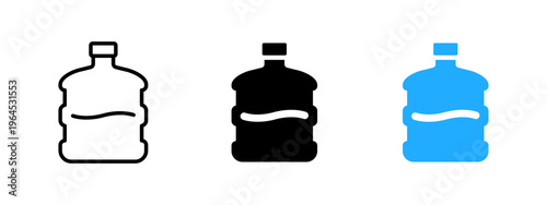 Water bottle for cooler icon. Drinking water and hydration symbol. Office and household refill dispenser sign. Clean liquid supply and beverage concept icon.