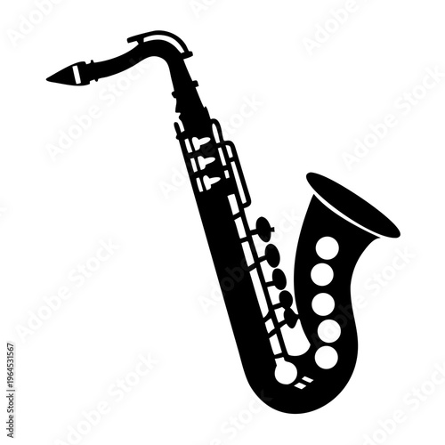 alto saxophone jazz instrument icon illustration for live music performance and band design