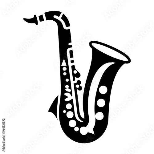 saxophone musical instrument icon illustration for jazz band performance design