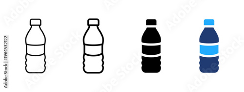 Plastic bottle icon. Water and beverage container symbol. Hydration, fresh and clean liquid sign. Drink and fluid concept representing healthy and refreshing water.
