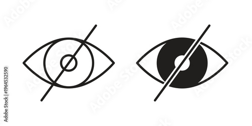 Sensitive content icons. Vector graphic. Editable vector stroke. EPS 10.