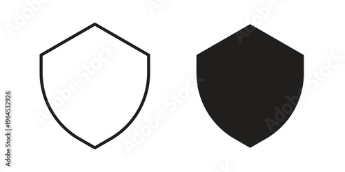 Shield icons. Vector graphic. Editable vector stroke. EPS 10.