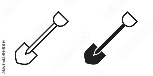 Shovel icons. Vector graphic. Editable vector stroke. EPS 10.