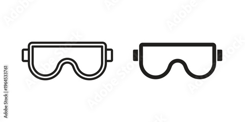 Ski goggles icons. Vector graphic. Editable vector stroke. EPS 10.