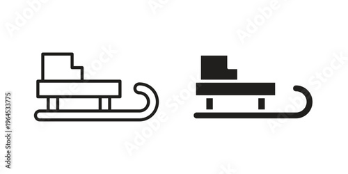 Sled icons. Vector graphic. Editable vector stroke. EPS 10.