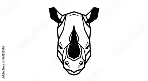 Geometric rhino head illustration