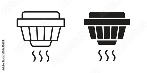 Smoke detector icons. Vector graphic. Editable vector stroke. EPS 10.