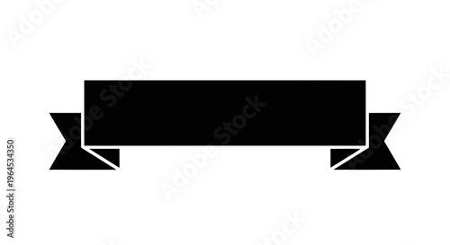 Black ribbon banner vector illustration