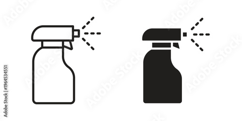 Spray bottle icons. Vector graphic. Editable vector stroke. EPS 10.