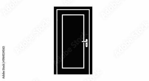 Simple black door icon with handle