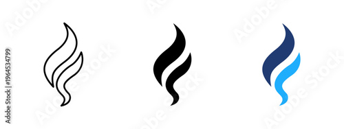 Smoke icon. Vapor, fog and emission symbol. Burn, fire and pollution sign. Hazard and alert concept representing smoke, fumes and air contamination.