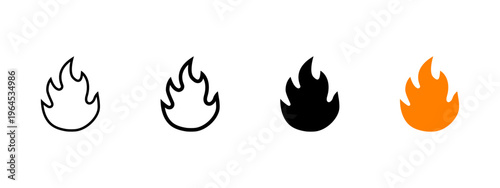 Minimal heat temperature icon. Hot, flame and burn symbol. Energy, hazard and safety sign. Warmth and high temperature concept representing heat, fire and thermal warning.