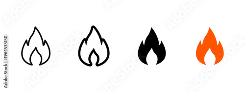 Ignition icon. Spark and flame symbol. Fire, heat and burn sign. Hazard, risk and safety concept representing ignition, energy and fire start.
