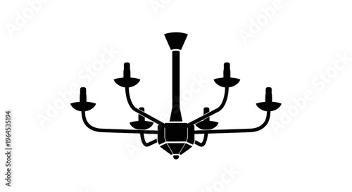 Black silhouette of a classic chandelier