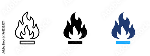 Gas stove burner icon. Kitchen cooking surface symbol. Flame, heat and energy sign. Cooking, hot and appliance concept representing gas burner and ignition.