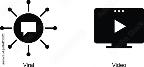 viral media sharing vector illustration with video and social network flat design