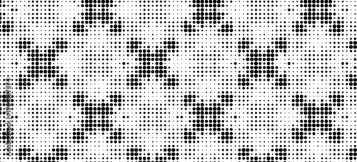 Halftone overlay resembling macro view leaf structure. Green dot texture. Vector banner for design and creative projects.