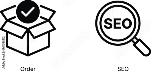 Order and SEO optimization vector illustration, flat design