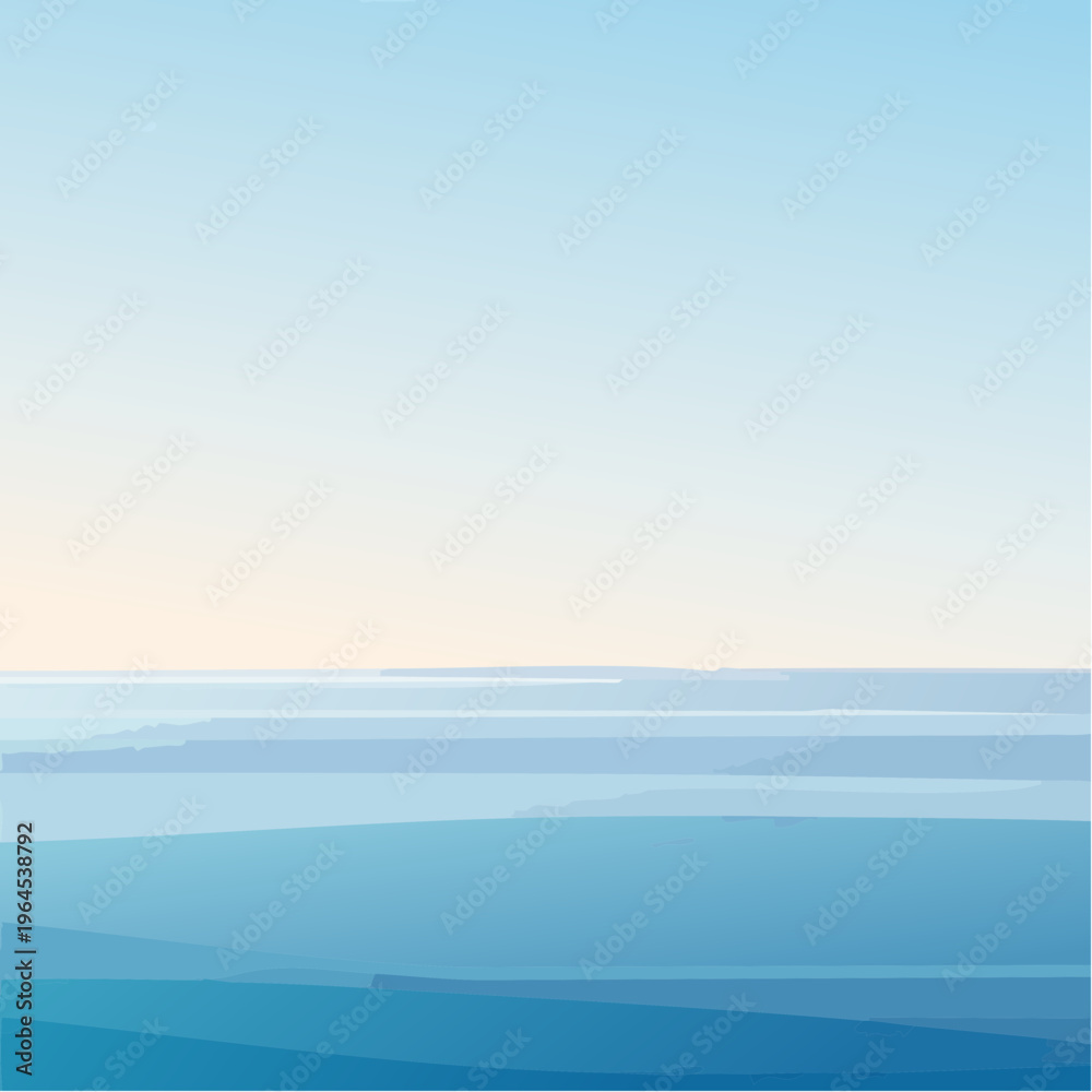 Fototapeta premium Serene landscape with rolling hills and sky.