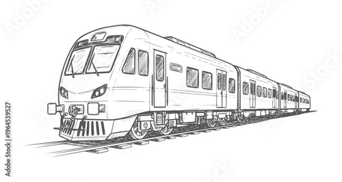 Of a modern passenger train tracks transportation vehicle rail railway