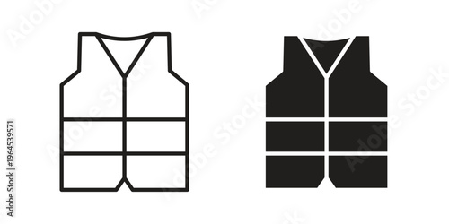 Vest jacket icons. Vector graphic. Editable vector stroke. EPS 10.