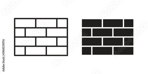 Wall icons. Vector graphic. Editable vector stroke. EPS 10.