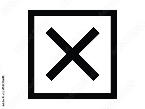 Simple geometric symbol representing a cross or an incorrect mark inside a square outline Free Download Simple geometric symbol representing a cross or an incorrect mark inside a square outline - GFXLoad