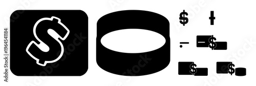 Solid black icon, white background: currency exchange icon set with simple line art design featuring line art, illustrations, graphic resources with vector and design elements