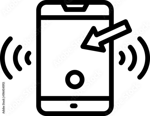 Incoming Call Line Icon, Incoming Call Outline Icon, Phone Call Icon