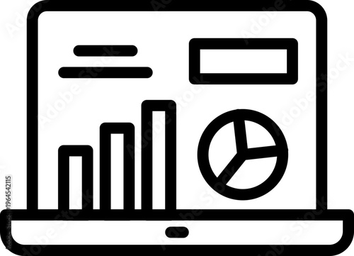 Laptop Presentation Icon, Laptop Slide Icon, Presentation Screen Icon