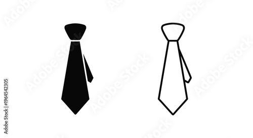 Ties black and white color comparison Vector