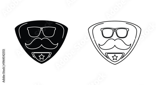 Jewish beard and glasses logo Vector