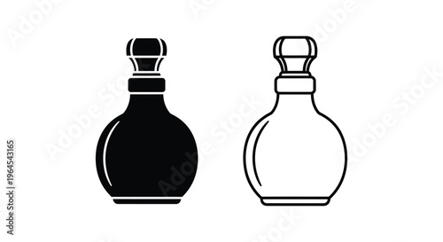 Black and white perfume bottles Vector
